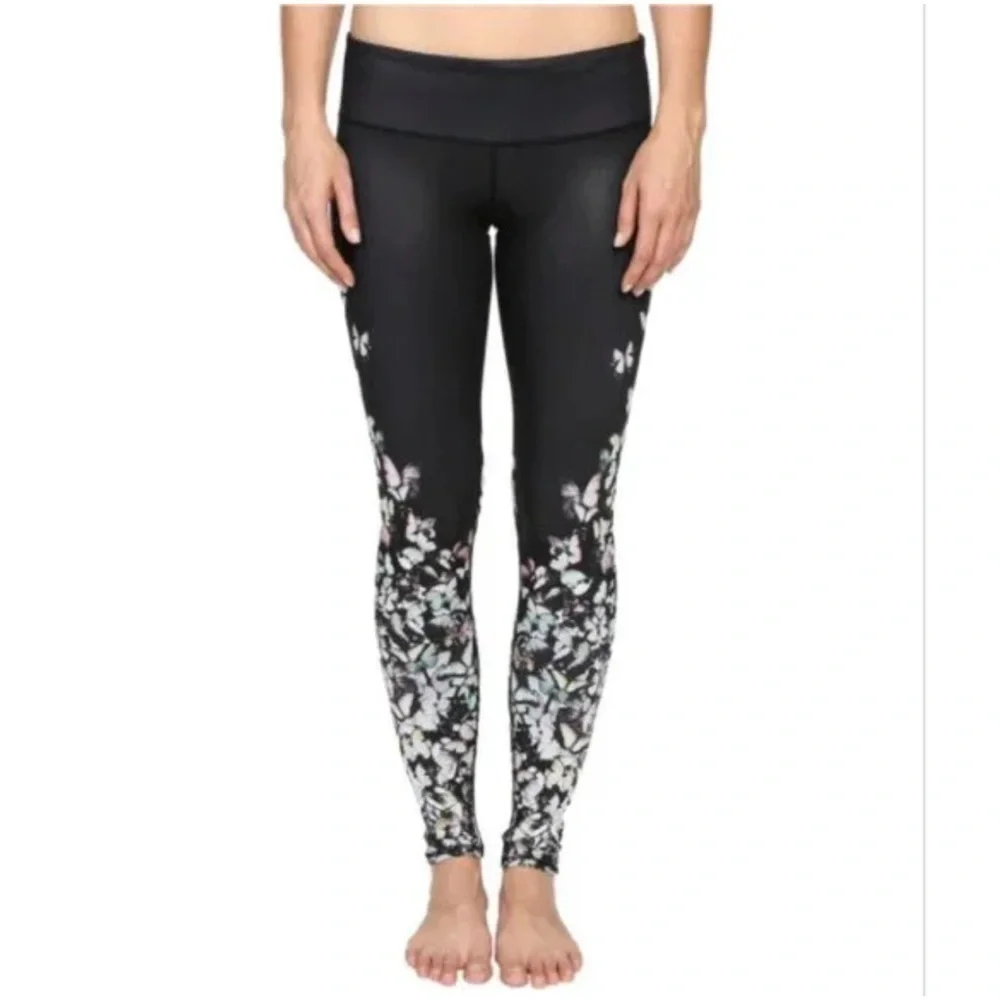 Alo Yoga Black Airbrush Butterfly Leggings